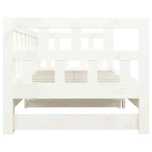 Daybed med udtræk 2x(80x200) cm massivt fyrretræ hvid