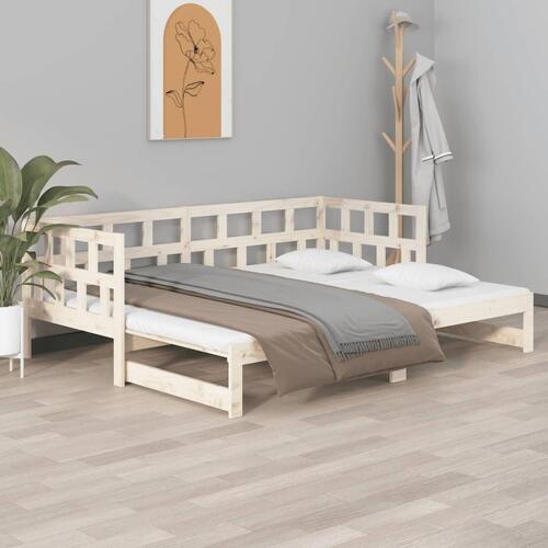 Daybed med udtræk 2x(90x190) cm massivt fyrretræ