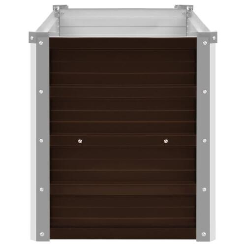 Hævet plantekasse 160x40x45 cm galvaniseret stål brun