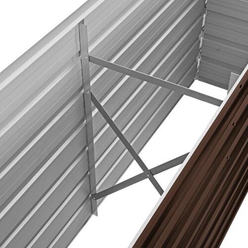 Hævet plantekasse 160x40x45 cm galvaniseret stål brun