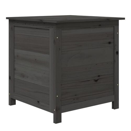 Udendørs hyndeboks 50x50x56 cm massivt fyrretræ antracitgrå