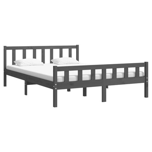 Sengeramme 150x200 cm King Size massivt fyrretræ grå