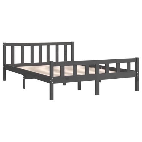 Sengeramme 150x200 cm King Size massivt fyrretræ grå
