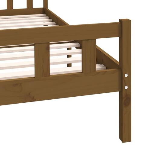 Sengeramme 150x200 cm King Size massivt træ gyldenbrun