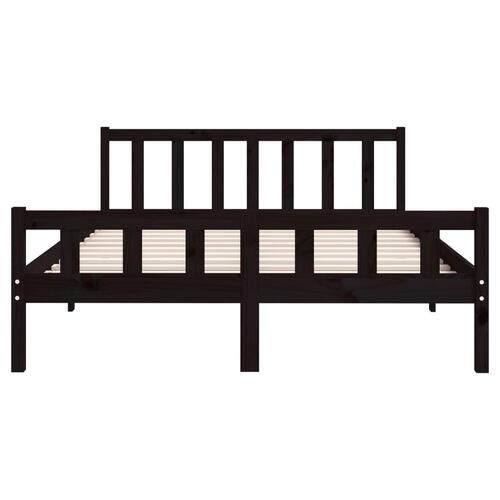 Sengeramme 150x200 cm King Size massivt træ sort