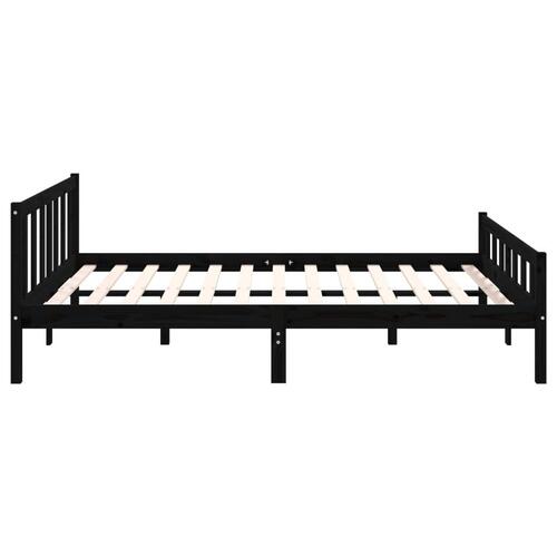 Sengeramme 150x200 cm King Size massivt træ sort
