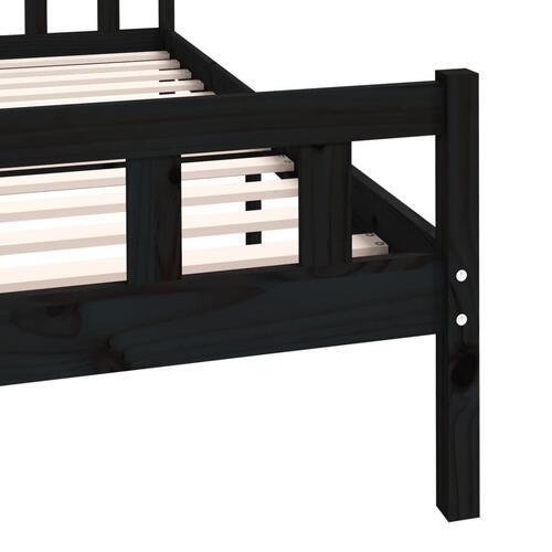 Sengeramme 150x200 cm King Size massivt træ sort