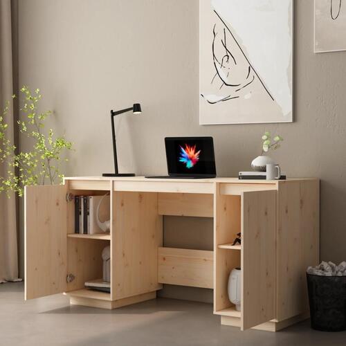 Skrivebord 140x50x75 cm massivt fyrretræ