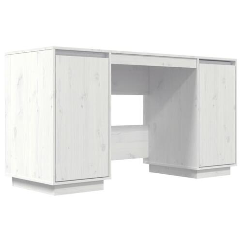 Skrivebord 140x50x75 cm massivt fyrretræ hvid