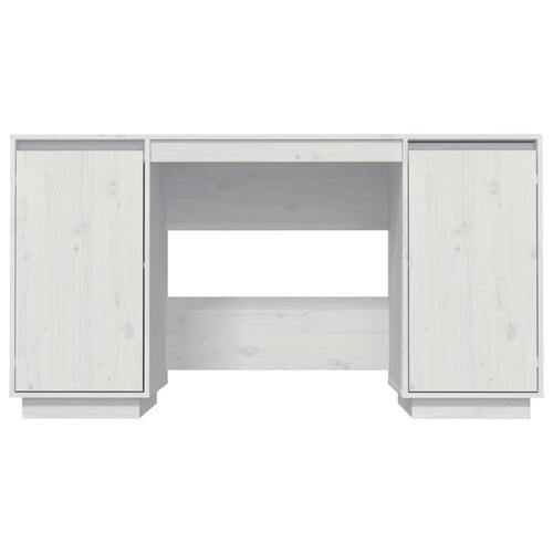 Skrivebord 140x50x75 cm massivt fyrretræ hvid
