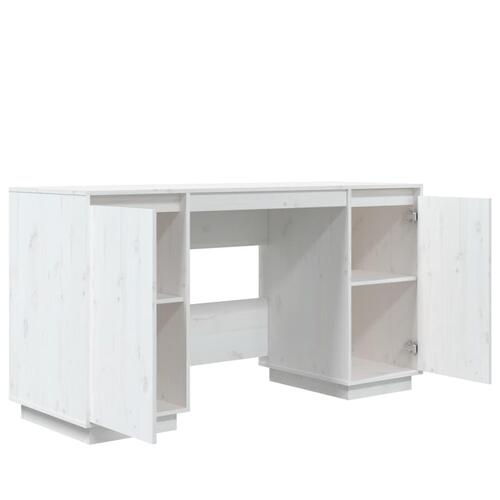 Skrivebord 140x50x75 cm massivt fyrretræ hvid