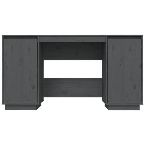 Skrivebord 140x50x75 cm massivt fyrretræ grå