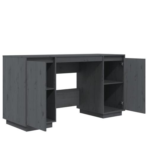 Skrivebord 140x50x75 cm massivt fyrretræ grå