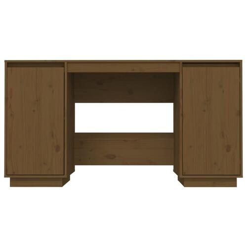Skrivebord 140x50x75 cm massivt fyrretræ gyldenbrun