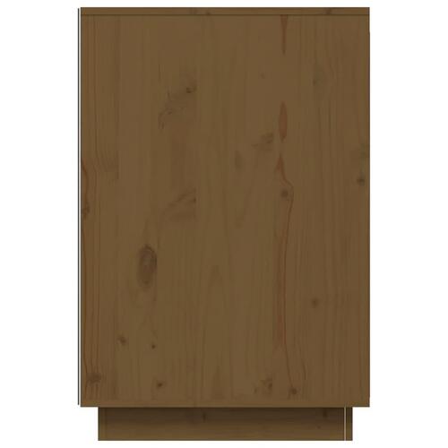 Skrivebord 140x50x75 cm massivt fyrretræ gyldenbrun