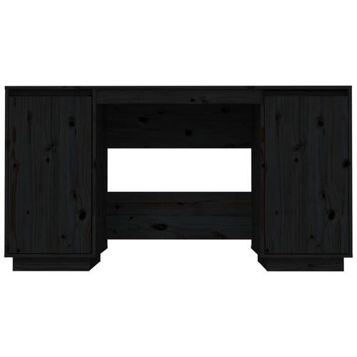 Skrivebord 140x50x75 cm massivt fyrretræ sort