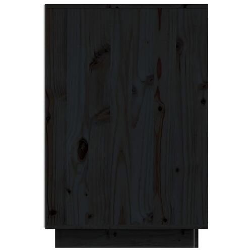 Skrivebord 140x50x75 cm massivt fyrretræ sort