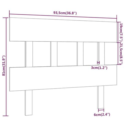 Sengegærde 93,5x3x81 cm massivt fyrretræ hvid