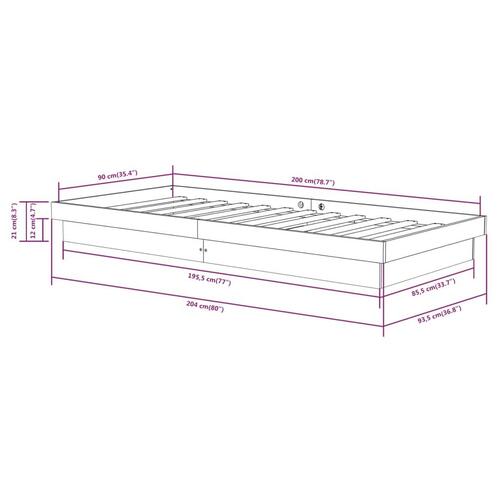 Sengeramme 90x200 cm massivt træ