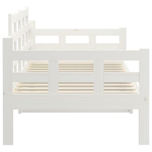Daybed 90x200 cm massivt fyrretræ hvid