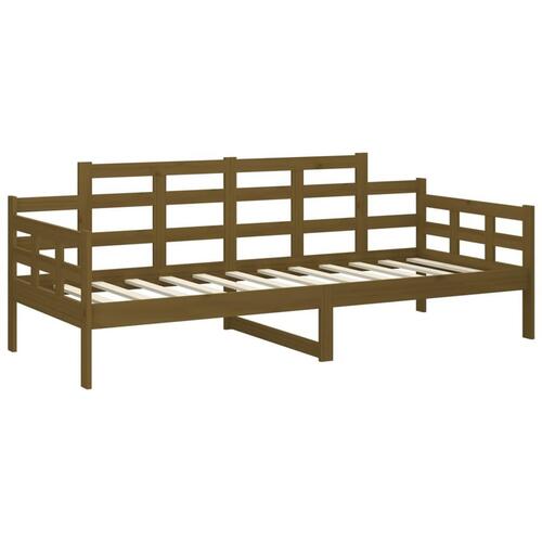 Daybed 90x200 cm massivt fyrretræ gyldenbrun