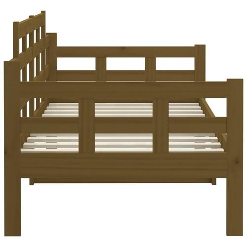 Daybed 90x200 cm massivt fyrretræ gyldenbrun