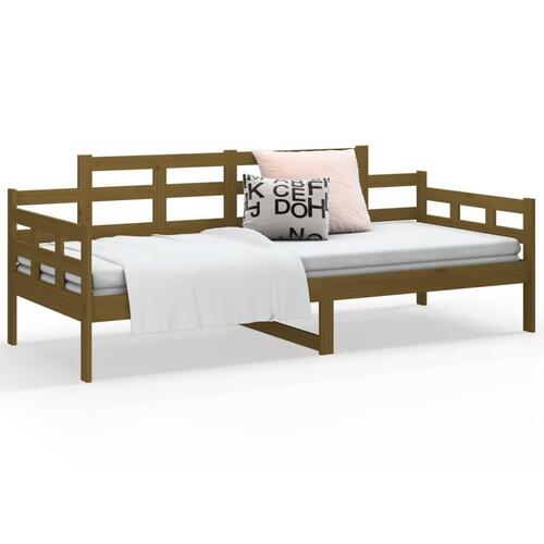 Daybed 90x200 cm massivt fyrretræ gyldenbrun