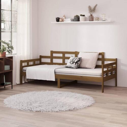 Daybed 90x200 cm massivt fyrretræ gyldenbrun