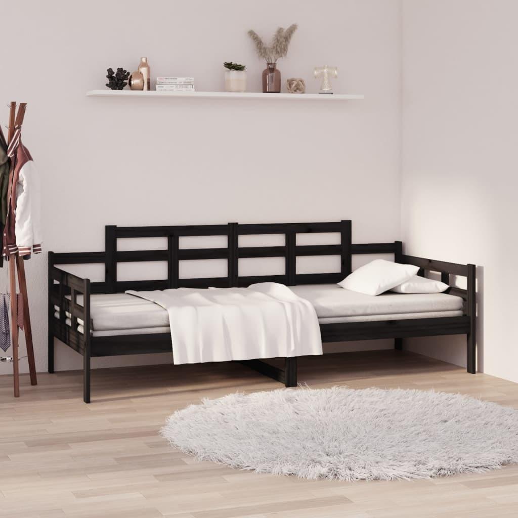 Daybed 90x200 cm massivt fyrretræ sort