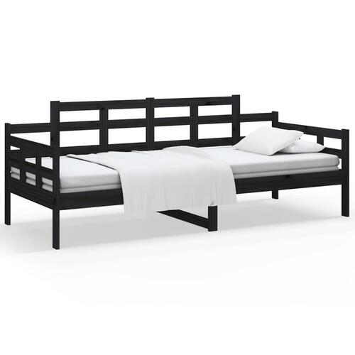 Daybed 90x200 cm massivt fyrretræ sort