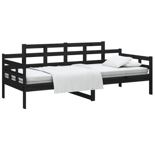 Daybed 90x200 cm massivt fyrretræ sort