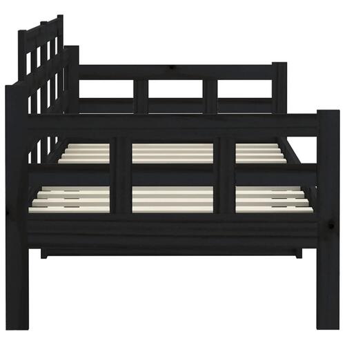 Daybed 90x200 cm massivt fyrretræ sort
