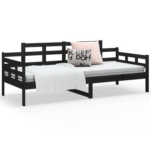 Daybed 90x200 cm massivt fyrretræ sort