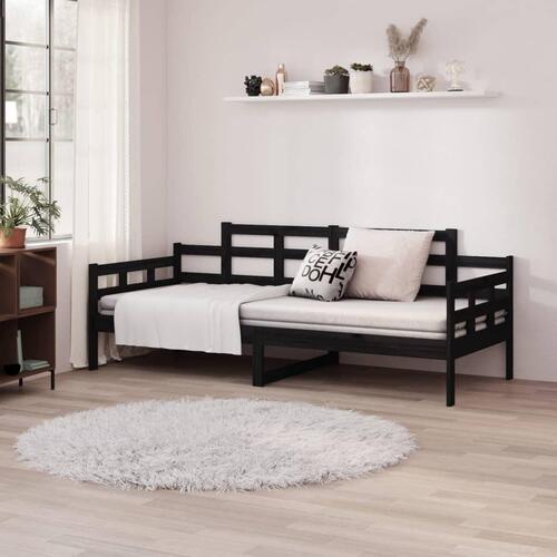 Daybed 90x200 cm massivt fyrretræ sort