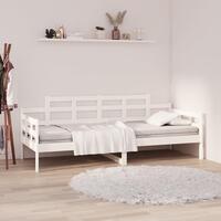 Daybed massivt fyrretræ hvid 90x190 cm