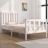 Sengeramme 75x190 cm Small Single massivt fyrretræ hvid