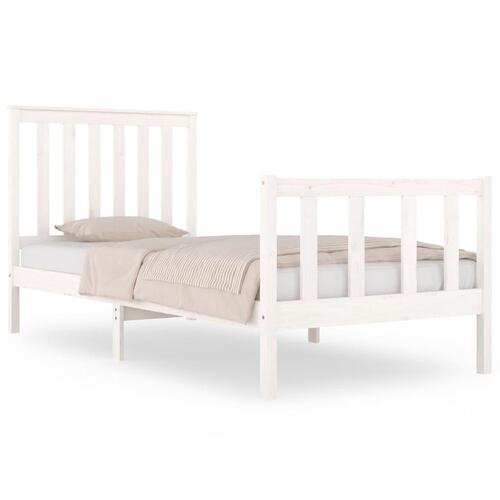 Sengeramme 75x190 cm Small Single massivt fyrretræ hvid