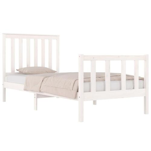 Sengeramme 75x190 cm Small Single massivt fyrretræ hvid