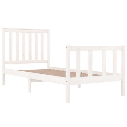 Sengeramme 75x190 cm Small Single massivt fyrretræ hvid