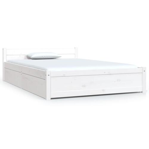 Sengeramme med skuffer 120x190 cm Small Double hvid