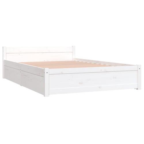 Sengeramme med skuffer 120x190 cm Small Double hvid