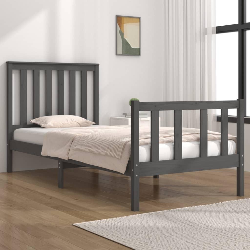 Sengeramme 75x190 cm Small Single massivt fyrretræ grå