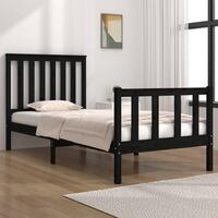 Sengeramme 75x190 cm Small Single massivt fyrretræ sort