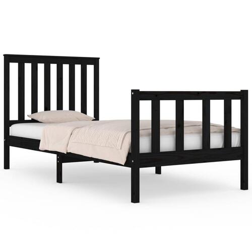 Sengeramme 75x190 cm Small Single massivt fyrretræ sort