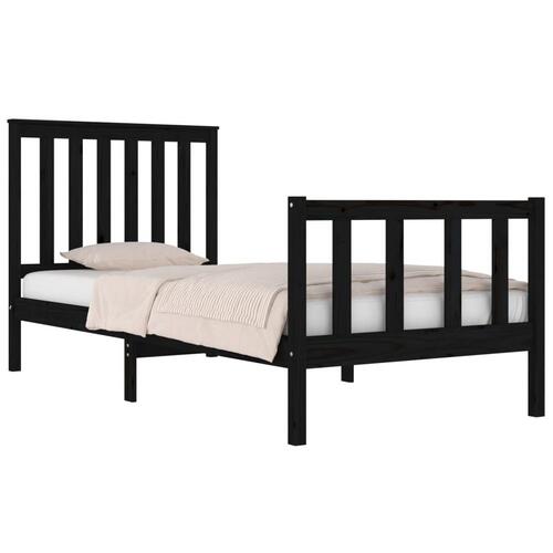 Sengeramme 75x190 cm Small Single massivt fyrretræ sort