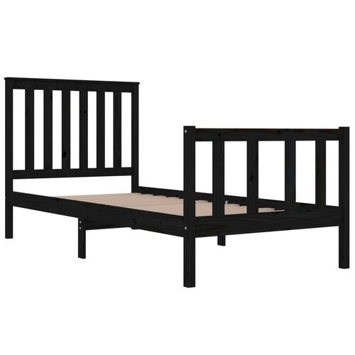 Sengeramme 75x190 cm Small Single massivt fyrretræ sort