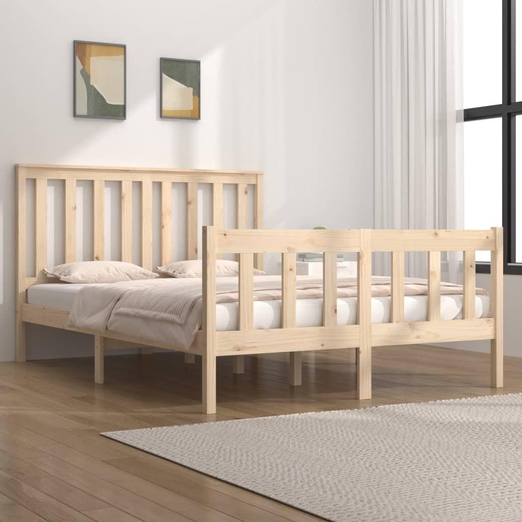 Sengeramme 135x190 cm massivt fyrretræ