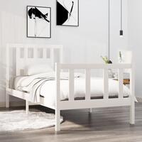 Sengeramme 90x190 cm Single massivt træ hvid