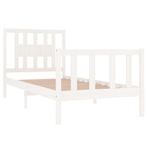 Sengeramme 90x190 cm Single massivt træ hvid
