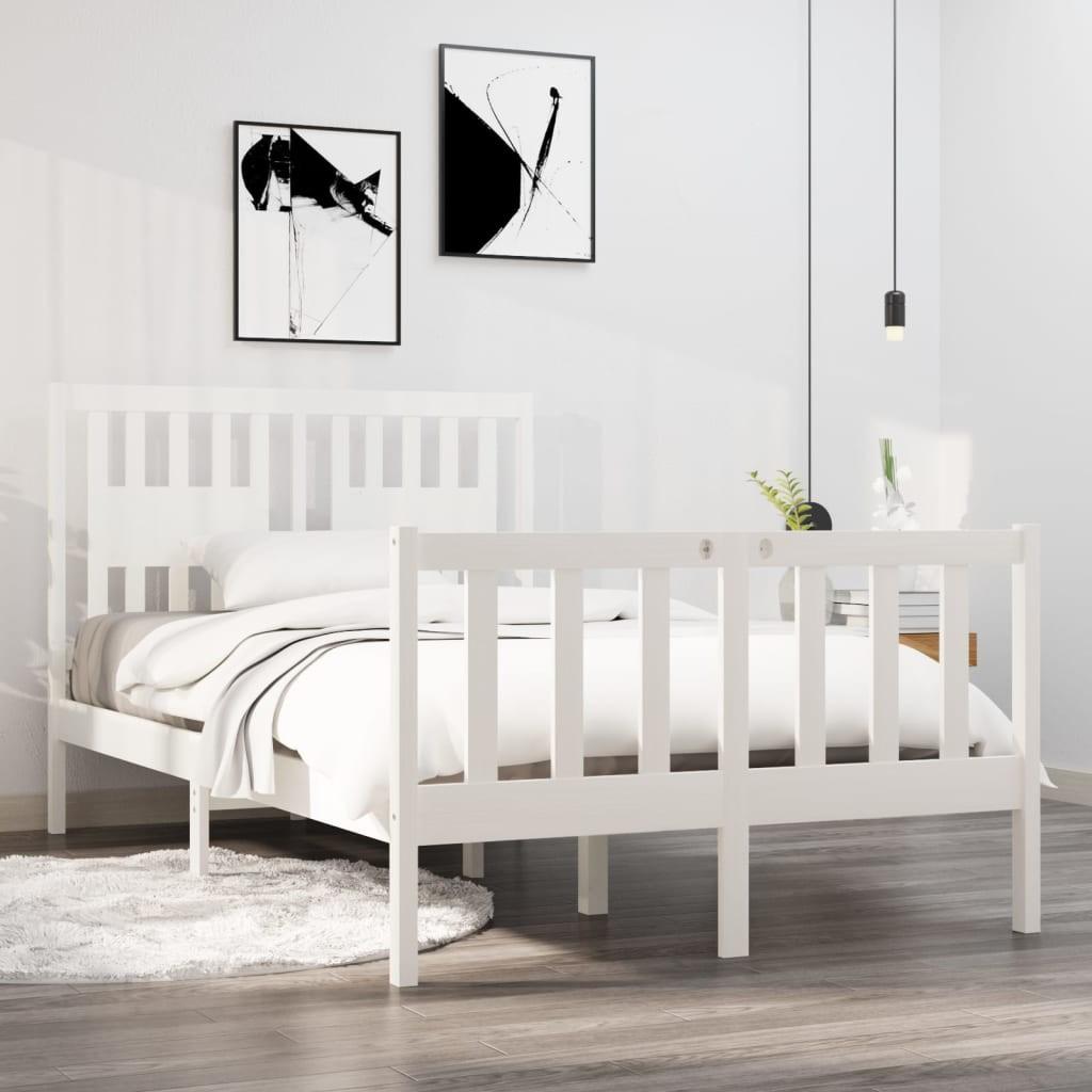 Sengeramme 120x190 cm Small Double massivt træ hvid